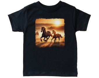 Toddler Horse Shirt, Sunlit Mist, Kid's Horse Tee, Horse Apparel, Equestrian Apparel, Toddler Equestrian Shirt, Horse T-shirt, Horses, Horse