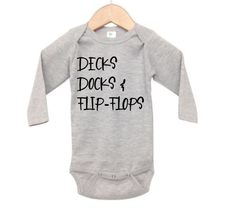 Baby Lake Onesie Decks Docks and Flip Flops Infant Vacation Etsy