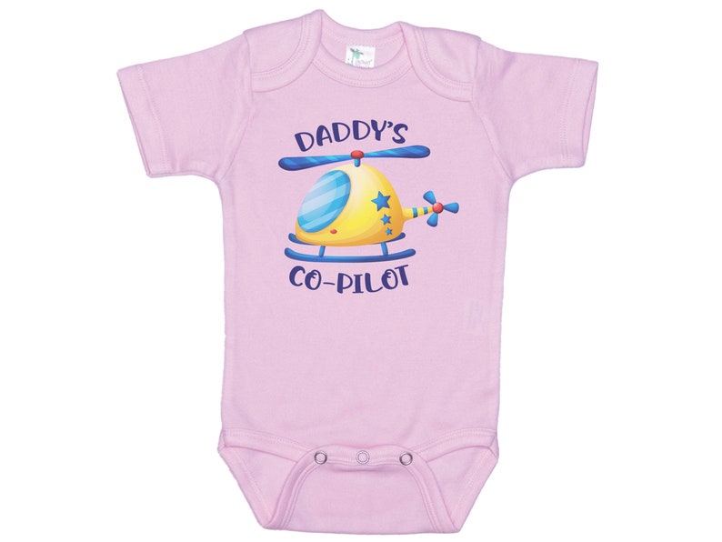 Helicopter Onesie®, Daddy's Co-Pilot, Cute Baby Outfit, Baby Shower Gift, Baby Reveal For Dad, Baby Helicopter Onesie®, Plane Onesie® image 3