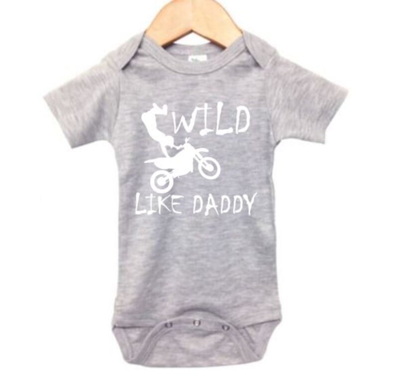 Baby Shower Gift Baby Announcement Wild Like Daddy Motocross Baby Motocross Onesie Baby Reveal Dirt Bike Bodysuit Dirt Bike Onesie Unisex Kids Clothing Unisex Baby Clothing Explorer Amoon Fund