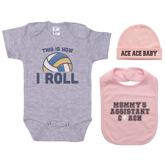 Baby Volleyball Outfit, Baby Shower, Gift Set For Baby, Newborn Volleyball Onesie®, Infant V-ball Bodysuit, Volleyball Baby, V-ball Baby