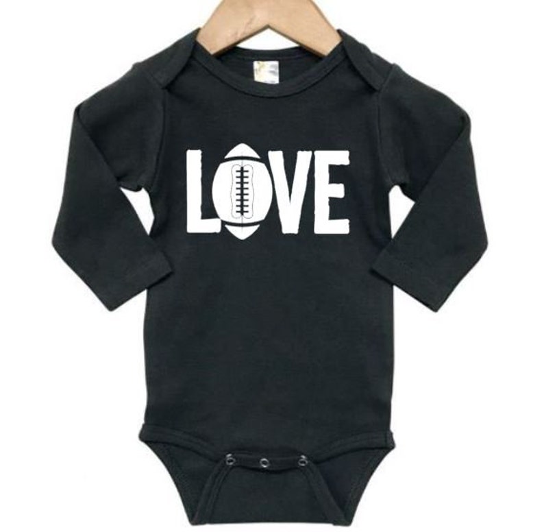 Baby Football Onesie Love Football Football Baby Fball Etsy