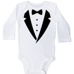 Tuxedo Onesie®, Tuxedo Bodysuit, Tuxedo Baby Outfit, Newborn Tuxedo Romper, Infant Tuxedo Outfit, Tuxedo Outfit for Baby image 2
