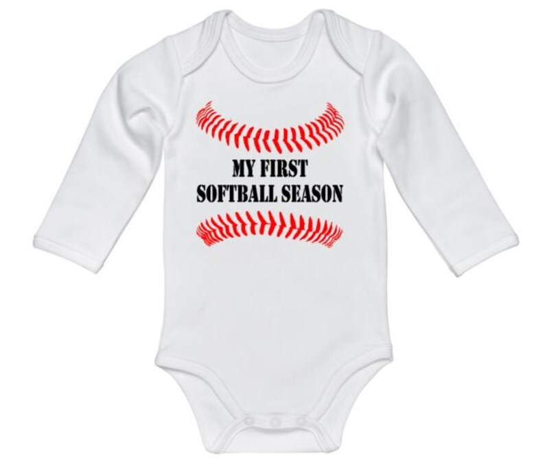 Softball Onesie My First Softball Softball Bodysuit Baby Etsy