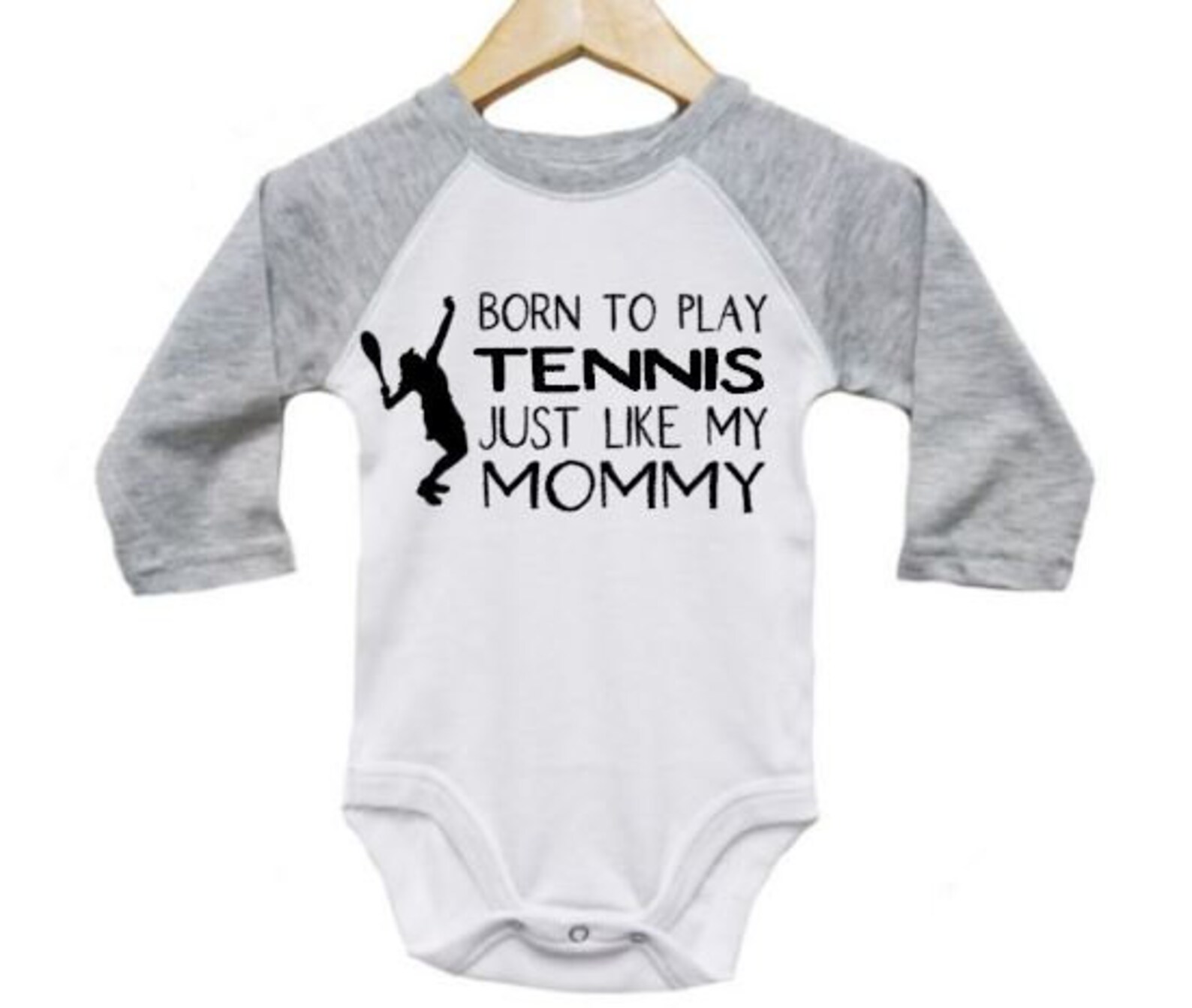 Tennis Raglan Onesie Born to Play Tennis Just Like My Mommy Etsy