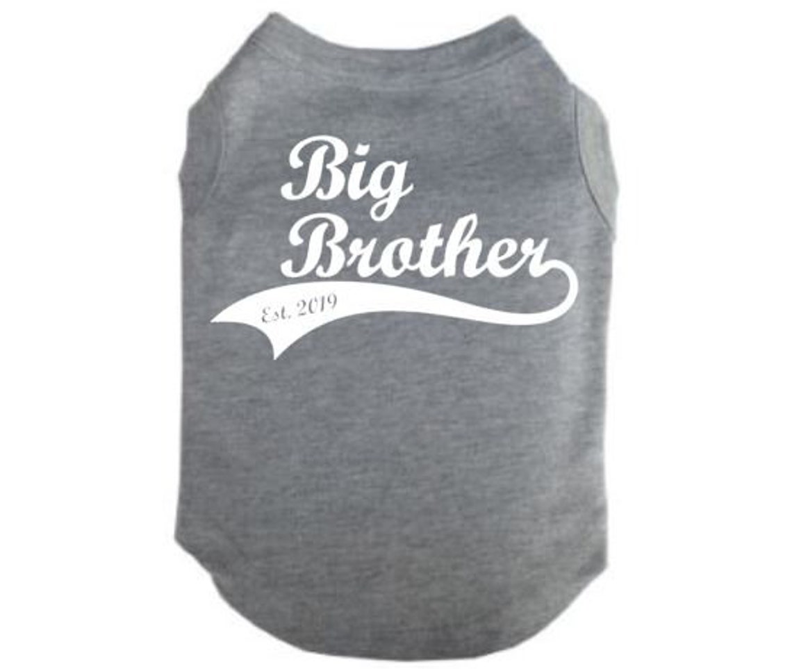 Big Brother Dog Shirt Big Brother Established Baby Etsy