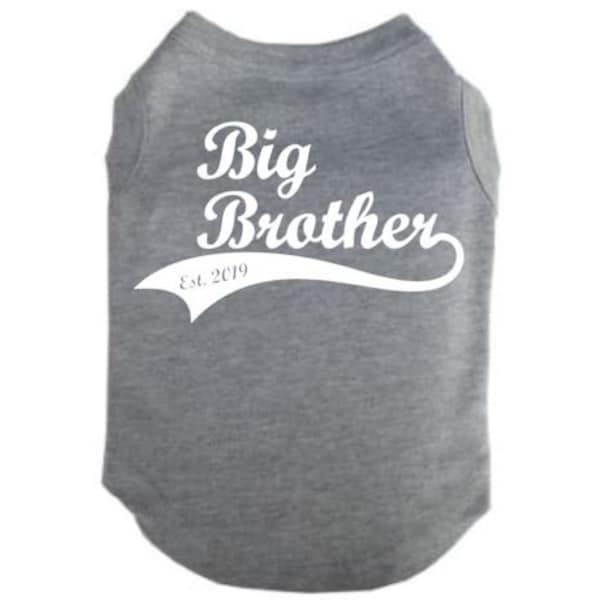 Big Brother Dog Shirt, Big Brother Established, Baby Announcement, Big Bro Dog Shirt, Baby Announcement Dog Shirt, Big Brother Puppy T, Dogs