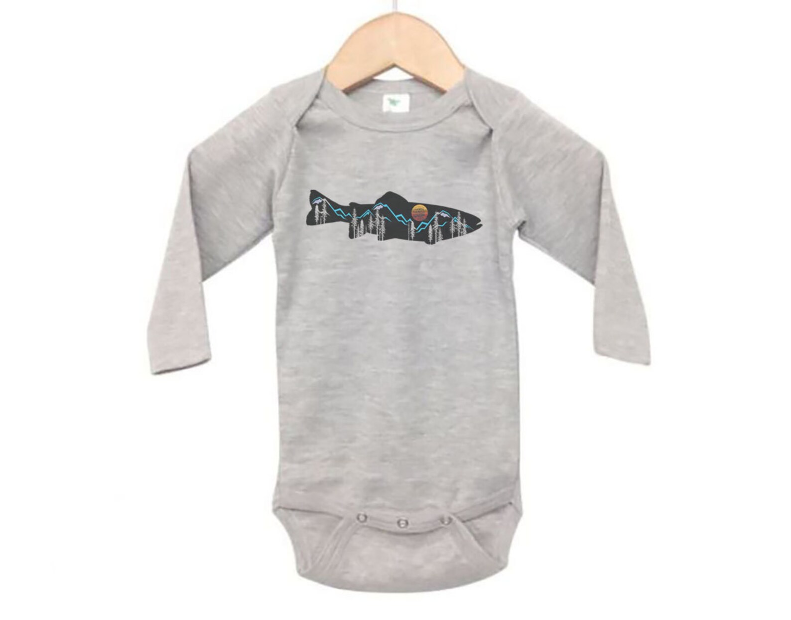 Trout Fishing Onesie Mountain Trout Fly Fishing Onesie Etsy