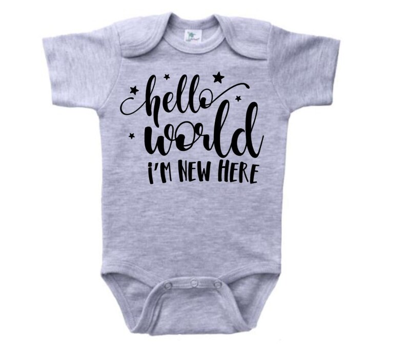Download Baby Announcement Baby Onesie Hello World I'm New Here | Etsy