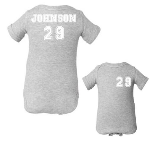 Custom Baby Onesie Custom Name And Number Baby Sports Etsy