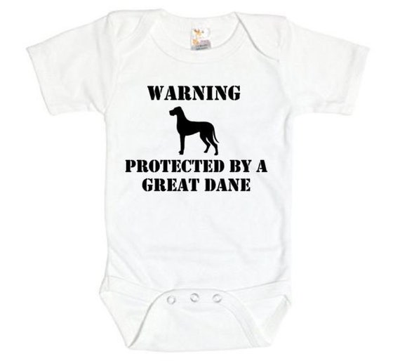 Warning Protected by A Great Dane Great Dane Baby Onesie | Etsy