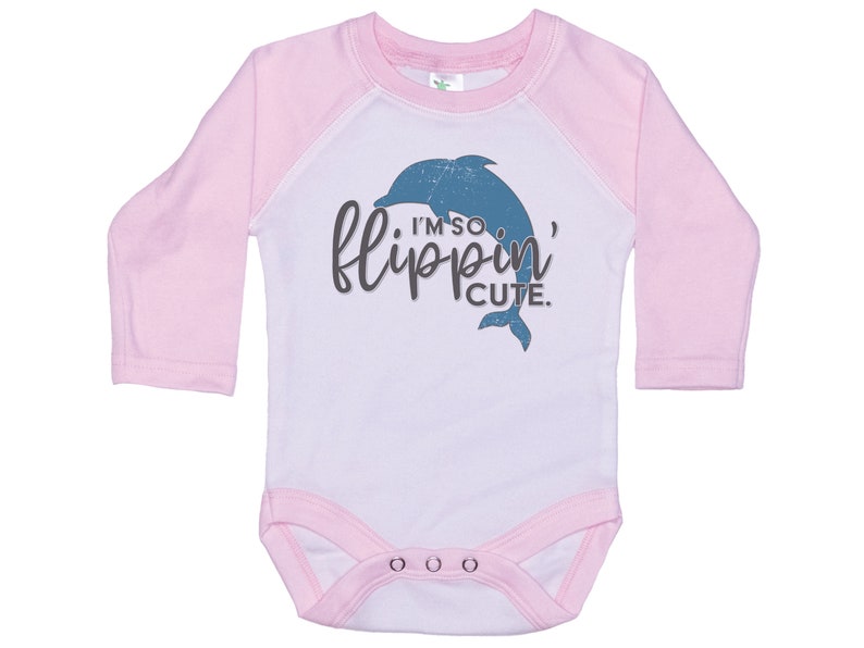Dolphin Onesie®, Porpoise Onesie®, I'm So Flippin' Cute, Baby Dolphin Outfit, Dolphin Bodysuit, Sublimated Design, Porpoise Bodysuit image 5