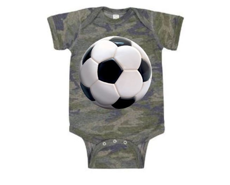 Camo Onesie Baby Soccer Onesie Soccer Ball Soccer Onesie Etsy