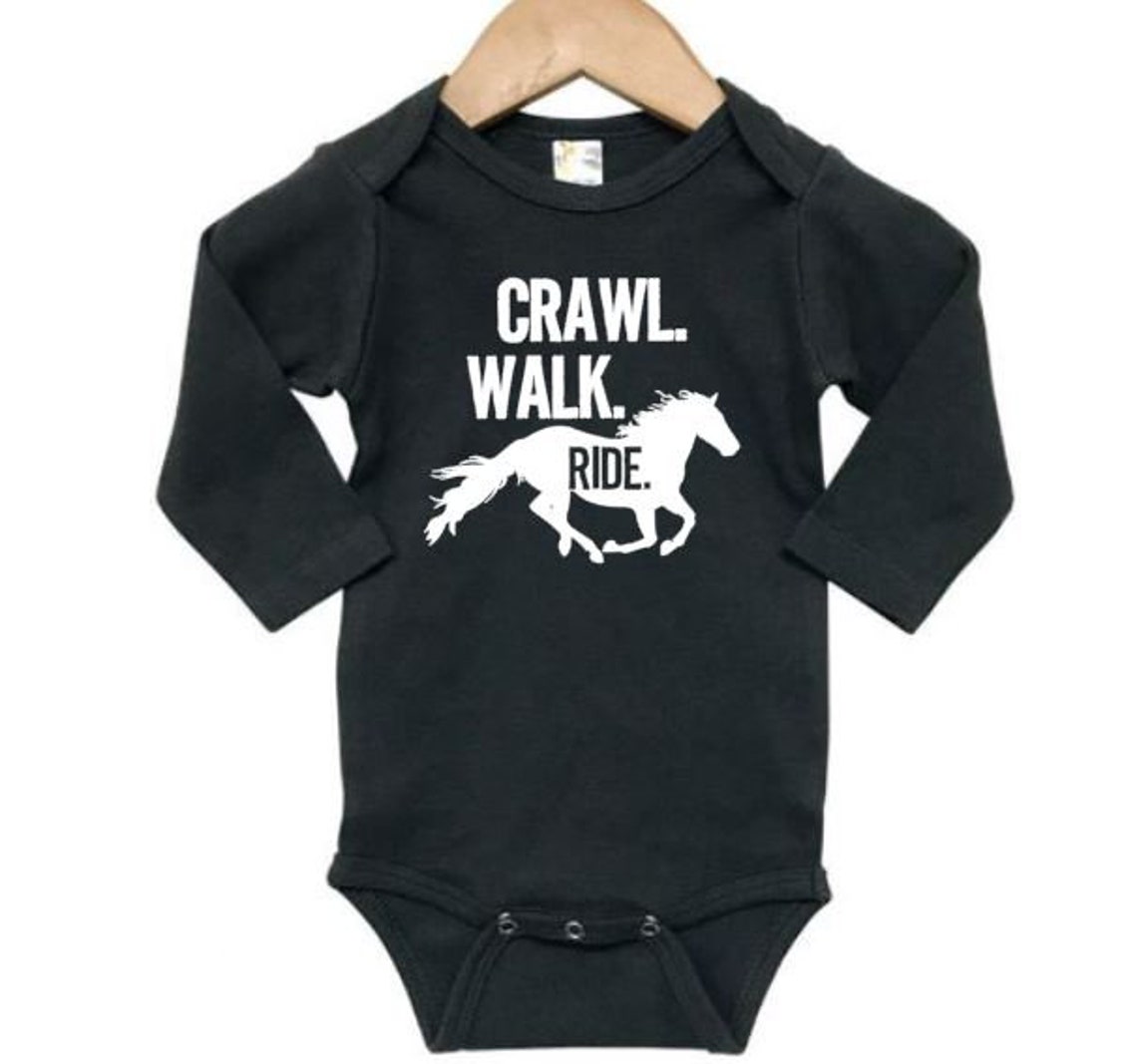 Crawl Walk Ride Horse Onesie Horse Bodysuit Baby Horse Etsy