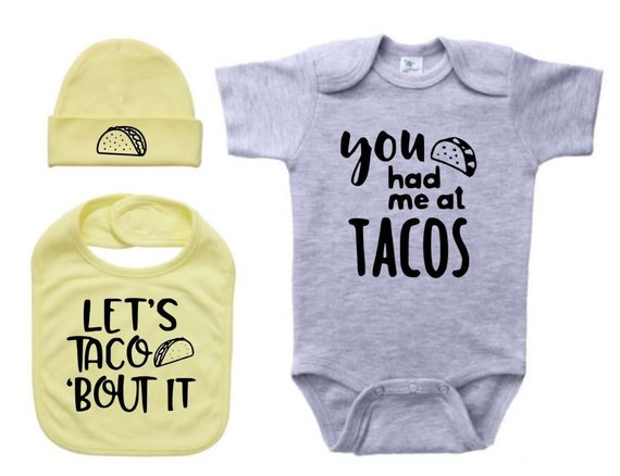 Lets Taco About It Onesie Infant Baby Shower Onesie Boy Girl Unisex