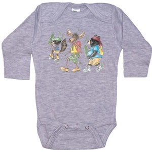 SOLAR Hiking Baby Outfit, Hiking Onesie®, The Hikers, Hiking Bodysuit, Baby Hiking Outfit, Hiking Baby, Baby Gift, Infant Hiking, Baby Hiker Grey Long Sleeve