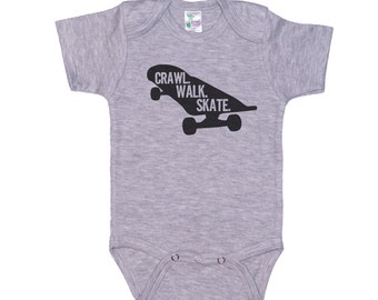 Skateboard Onesie®, Crawl Walk Skate, Skateboarding Bodysuit, Baby Skating Outfit, Skater Onesie®, Super Soft Rompers, Future Skateboarder