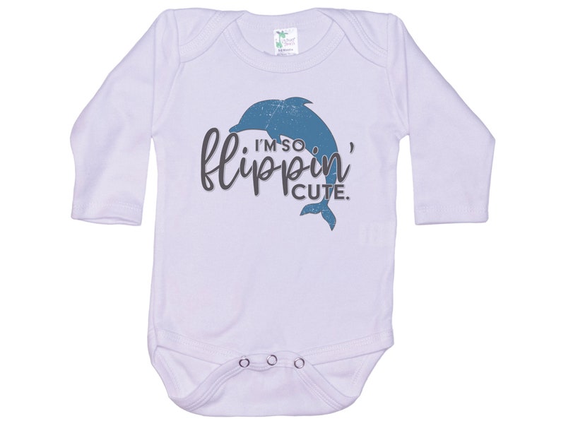 Dolphin Onesie®, Porpoise Onesie®, I'm So Flippin' Cute, Baby Dolphin Outfit, Dolphin Bodysuit, Sublimated Design, Porpoise Bodysuit image 7