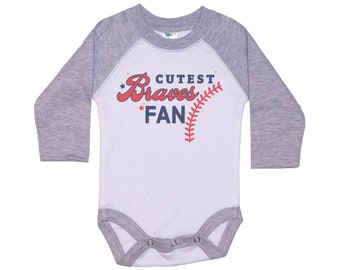 Braves Onesie®, Cutest Braves Fan, Baseball Onesie®, Atlanta Baseball, Baseball Bodysuit, Cute Newborn Outfit, Baby Braves Outfit