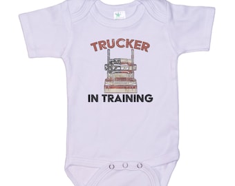 Semi Onesie®, Trucker In Training, Truck Driver Onesie®, Semi Bodysuit, Sublimated Design, Super Soft, Truck Driver Baby Announcement, Semi