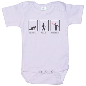 Frisbee Baby Onesie®, Crawl Walk Frisbee, Frisbee Bodysuit, Baby Gift, Infant Frisbee Outfit, Future Frisbee Player, Frisbee Baby Romper