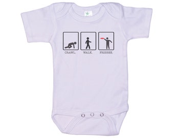 Frisbee Baby Onesie®, Crawl Walk Frisbee, Frisbee Bodysuit, Baby Gift, Infant Frisbee Outfit, Future Frisbee Player, Frisbee Baby Romper
