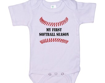 Softball Onesie®, My First Softball, Softball Bodysuit, Baby Softball Outfit, Baby Softball Onesie®, Softball Baby, Newborn Softball