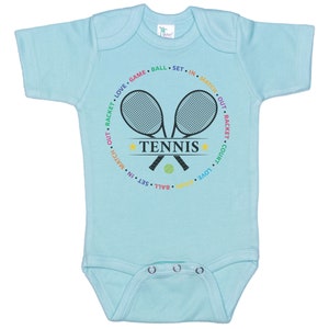 Tennis Raglan Onesie®, Tennis Terms, Tennis Bodysuit, Tennis Romper, Tennis Onesie®, Baby Shower Gift, Tennis Apparel, Tennis Baby Outfit