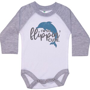 Dolphin Onesie®, Porpoise Onesie®, I'm So Flippin' Cute, Baby Dolphin Outfit, Dolphin Bodysuit, Sublimated Design, Porpoise Bodysuit image 6