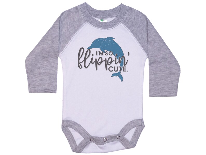 Dolphin Onesie®, Porpoise Onesie®, I'm So Flippin' Cute, Baby Dolphin Outfit, Dolphin Bodysuit, Sublimated Design, Porpoise Bodysuit image 6