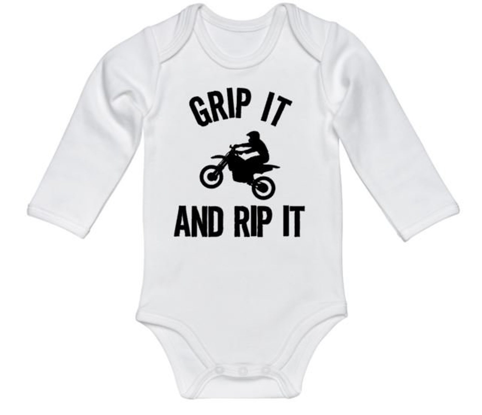 Motocross Onesie Grip It And Rip It Dirt Bike Baby Onesie Etsy