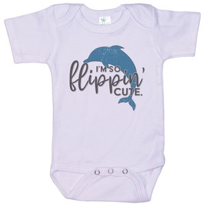 Dolphin Onesie®, Porpoise Onesie®, I'm So Flippin' Cute, Baby Dolphin Outfit, Dolphin Bodysuit, Sublimated Design, Porpoise Bodysuit image 3