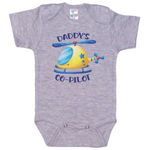 Helicopter Onesie®, Daddy's Co-Pilot, Cute Baby Outfit, Baby Shower Gift, Baby Reveal For Dad, Baby Helicopter Onesie®, Plane Onesie® image 4