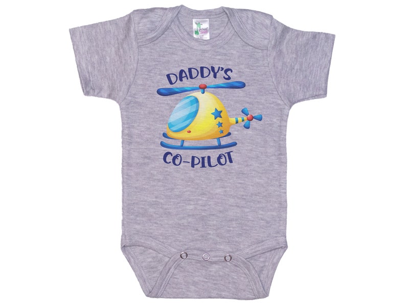 Helicopter Onesie®, Daddy's Co-Pilot, Cute Baby Outfit, Baby Shower Gift, Baby Reveal For Dad, Baby Helicopter Onesie®, Plane Onesie® image 4