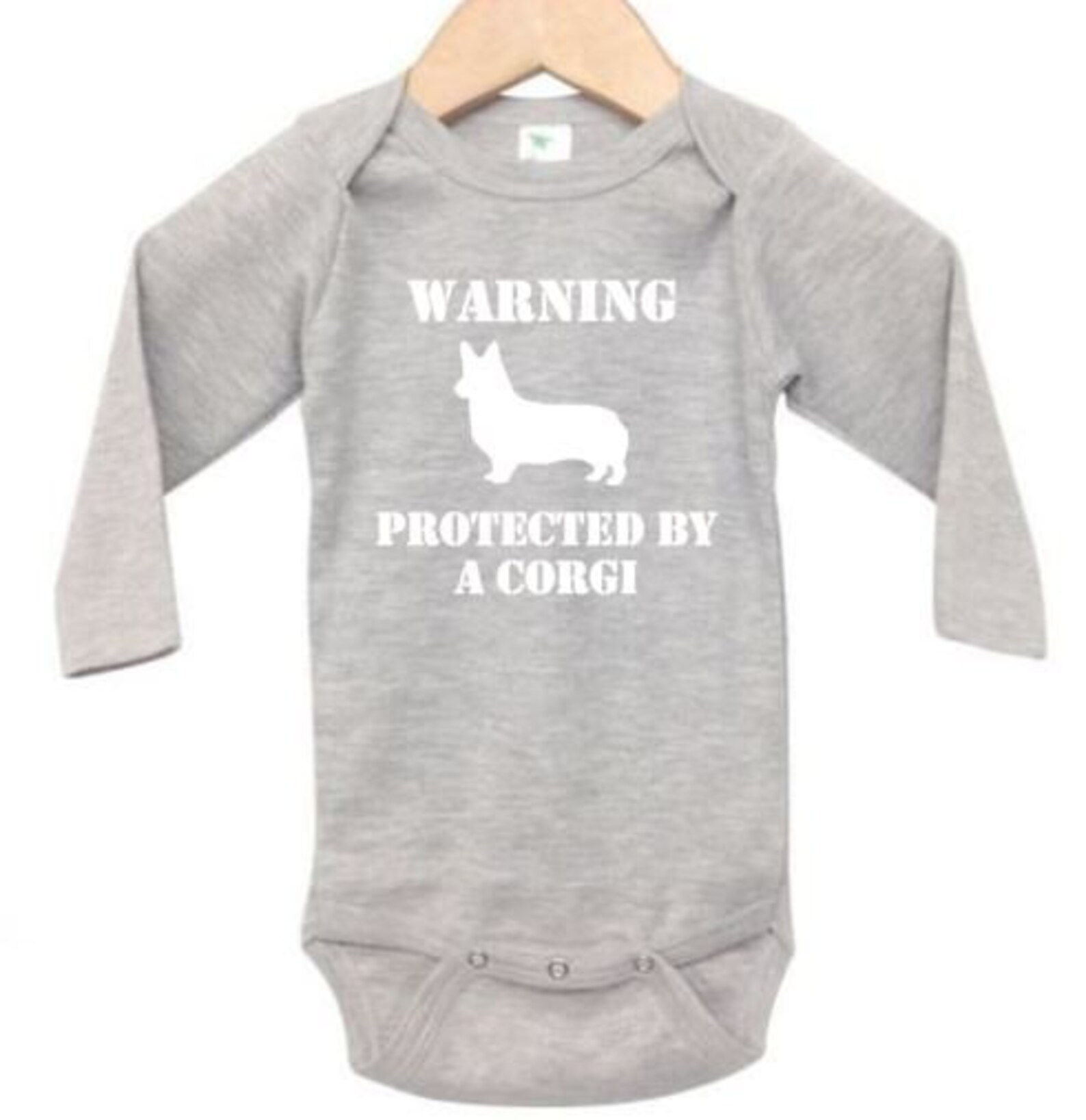 Funny Ebenezer Fire Warning Onesie - Unisex Baby Bodysuit | Corgi Design, Snaps For Easy Diaper Changes