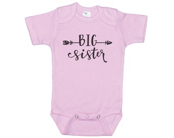 Big Sister Onesie®, Anuncio de bebé, Flecha de hermana mayor, Body de hermana mayor, Revelación de embarazo, Romper de hermana mayor, Big Sis Onesie®, Hermana mayor