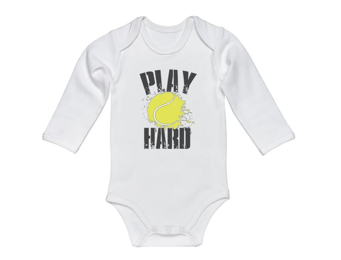 Tennis Onesie Play Hard Baby Tennis Outfit Tennis Bodysuit Etsy