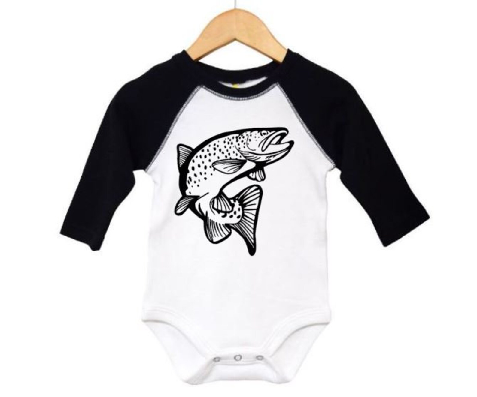 Fishing Onesie Brown Trout Fly Fishing Outdoors Baby Fly Etsy