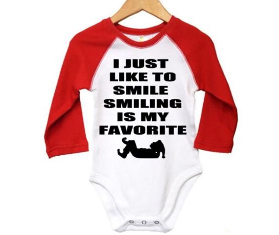 Unisex Christmas Onesie Elf Baby Onesie Christmas Newborn Romper Elf Onesie Christmas Onesie I Just Like To Smile Smiling/'s My Favorite