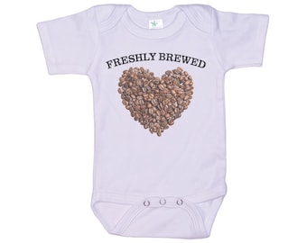 Coffee Onesie®, Freshly Brewed, Baby Coffee Onesie®, Coffee Bodysuit, Baby Announcement, Baby Gift, Coffee Bodysuit, Future Coffee Drinker
