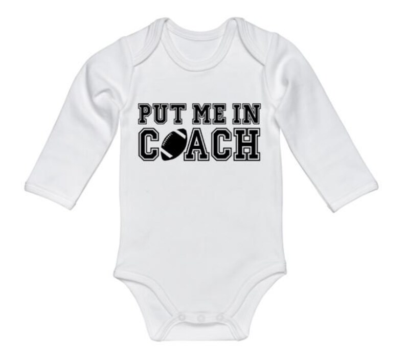 Football Onesie Put Me In Coach Football Bodysuit Baby Etsy