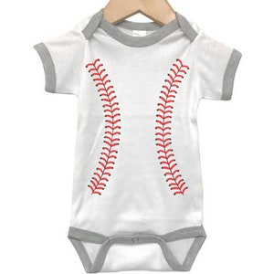 Baseballs & Stripes Classic Onesie main image 0