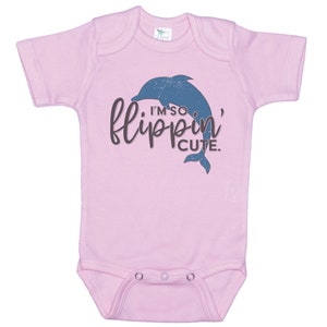 Dolphin Onesie®, Porpoise Onesie®, I'm So Flippin' Cute, Baby Dolphin Outfit, Dolphin Bodysuit, Sublimated Design, Porpoise Bodysuit image 2