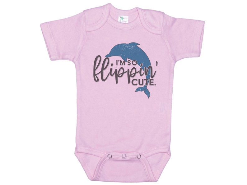 Dolphin Onesie®, Porpoise Onesie®, I'm So Flippin' Cute, Baby Dolphin Outfit, Dolphin Bodysuit, Sublimated Design, Porpoise Bodysuit image 2