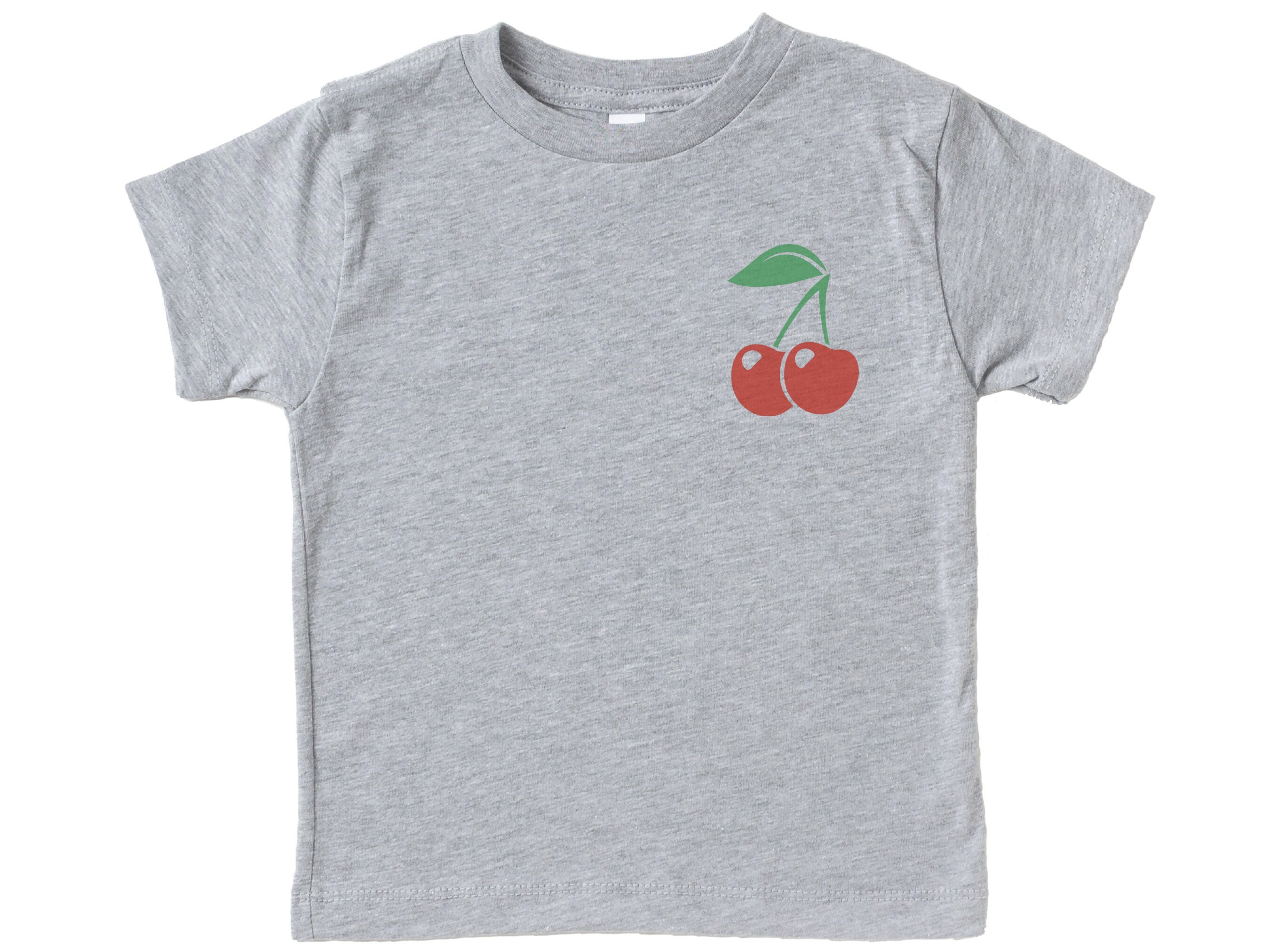 Kid's Cherry Shirt, Cherry Pocket, Trendy Toddler Shirt