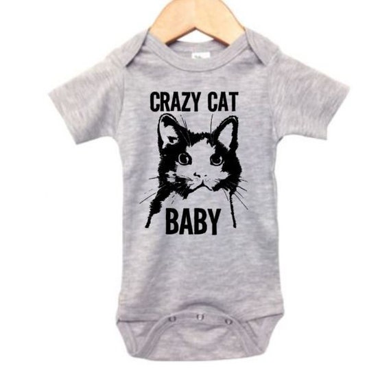 crazy cat baby onesie