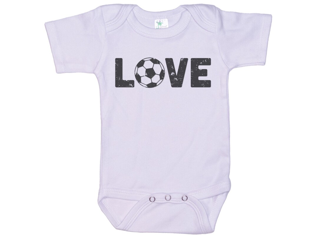 Baby Gift Onesie Ebenezer Fire Baby Soccer Onesie - Future Baller Infant Romper 100% Cotton Soccer Baby Onesie