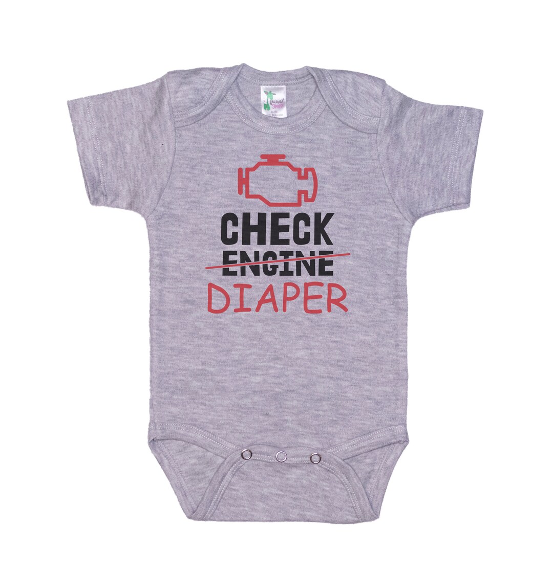 Mechanic Onesie®, Check Diaper, Baby Mechanic Outfit, Check Engine ...