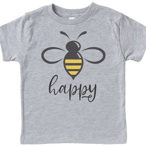 Kids Bee Happy Shirt, Bee Happy, Toddler Bee Shirt, Youth Bee Happy Shirt, Bee T-shirt, Children&#39;s Clothing, Kid&#39;s Bee Shirt, Sublimated