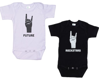 Twin Onesies®, Future Rockstars, Twin Bodysuits, Rock Star Onesie®, Newborn Twins, Infant Twins Outfit, Baby Shower Gift, Twin Babies, Twins